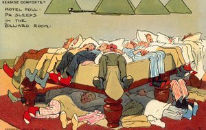 Hôtel complet, papa dort dans la salle de billard (chromolitho) - Tom Browne