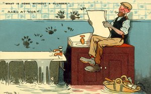 Plombier, en plein travail