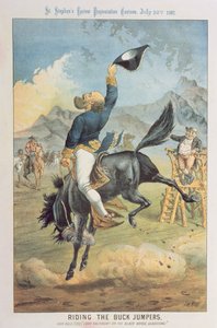 Chevauchant les Buck Jumpers, Lord Salisbury sur le cheval noir, Gladstone, de 