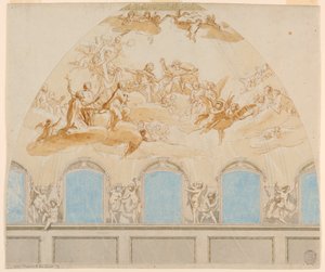 Projet pour une fresque dans le dôme de la cathédrale de Citta di Castello - Tommaso Maria Conca