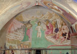 Le Baptême du Christ, du Cycle de la Vie de Saint Jean-Baptiste - Tommaso Masolino da Panicale