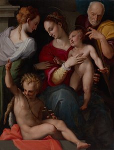 Sainte Famille avec le mariage mystique de Sainte Catherine - Tommaso d’Antonio Manzuoli, called Maso da San Friano