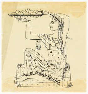 Conception pour Gravure en Argent : Femme Assise - Tommi Parzinger