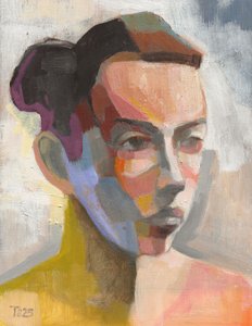 Portrait abstrait coloré