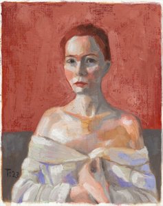 Portrait expressif en rouge - Tore Bahnson