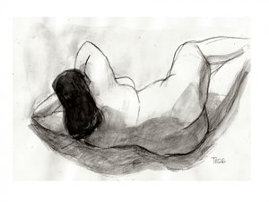 Dessin de nu allongé
