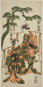 Les acteurs Yamashita Kinsaku II et Segawa Kikunojo II - Torii Kiyohiro