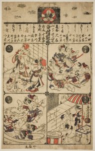 Affiche pour le théâtre Ichimura (Ichimuraza tsuji banzuke)