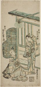 Les acteurs Sanogawa Ichimatsu I comme Kosoke et Arashi Tominosuke I comme Okiku - Torii Kiyomasu II