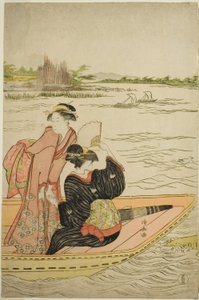 Un ferry sur la rivière Sumida - Torii Kiyonaga