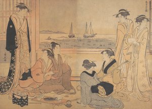 Une fête de joyeux lurons dans une maison de thé à Shinagawa, ca. 1783 - Torii Kiyonaga