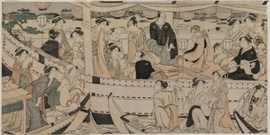 Partie de bateau sur la rivière Sumida - Torii Kiyonaga