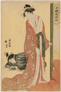 Courtisane allant se coucher, de la série "Dix types de beautés en images (Jittai e-fuzoku)"