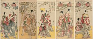 Onze acteurs célébrant le festival du sanctuaire des frères Soga - Torii Kiyonaga