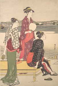 Soirée sur les Rives de la Rivière Sumida - Torii Kiyonaga