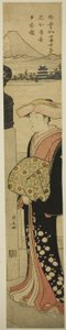 Femme Bien Habillée Traversant le Pont Nihonbashi - Torii Kiyonaga