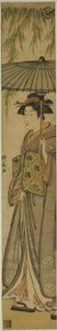 Geisha portant une ombrelle sous un saule - Torii Kiyonaga