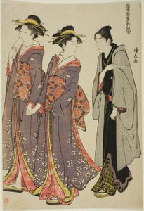 En Promenade, de la série "Une Collection de Beautés Contemporaines des Quartiers de Plaisir (Tosei yuri bijin awase)" - Torii Kiyonaga