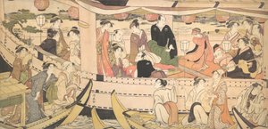 Bateau de plaisance sur la rivière Sumida, vers 1788-90 - Torii Kiyonaga