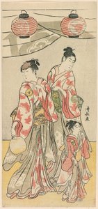 Les acteurs Yamashita Mangiku, Iwai Hanshiro IV et Iwai Kumesaburo d