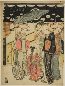 La rue commerçante Nakamise, de la série "Huit quartiers du temple Kinryuzan à Asakusa (Asakusa Kinryuzan hakkei)"