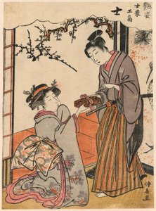 Le Samouraï (Shi) de la série Beautés illustrant les quatre classes sociales (Adesugata shi no ko sho) - Torii Kiyonaga