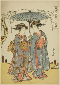 Le sixième mois (Minatsuki), de la série "Les douze mois à la mode (Furyu juniko)" - Torii Kiyonaga