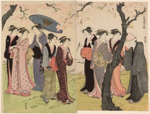 Le troisième mois, de la série "Douze mois dans le sud" - Torii Kiyonaga