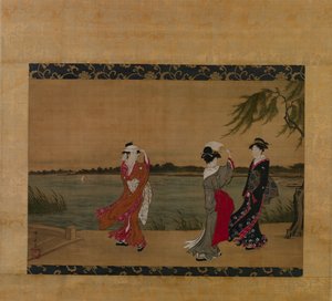 Trois filles sur une rive