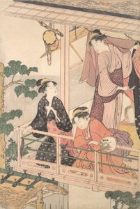 Trois femmes sur un balcon - Torii Kiyonaga