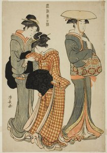 Deux femmes et une servante, de la série "Une brocade des manières orientales (Fuzoku Azuma no nishiki)" - Torii Kiyonaga
