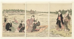 Bac sur la rivière Sumida - Torii Kiyonaga