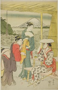 Visiteurs à Enoshima - Torii Kiyonaga