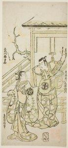Les acteurs Otani Oniji I en Soga no Goro et Sanogawa Ichimatsu I en sœur de Yoshinaka dans la pièce "Fuji no Yuki Mitsugi Soga," jouée au théâtre Nakamura en janvier 1746 - Torii Kiyonobu II