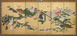 Le Conte de Genji, chapitre 2 : La visite du Prince Genji à Utsusemi - Tosa Mitsuoki