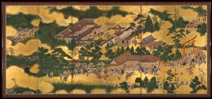 Course de chevaux au sanctuaire de Kamo, 1615-50 - Tosa School
