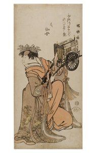 Acteur de Kabuki Segwa Kikunojo III en rôle féminin (onnagata) (impression sur bois sur papier)