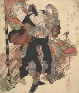 Guerrier chinois portant un enfant sur ses épaules, vers 1825 - Totoya Hokkei