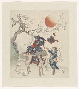 Un général chinois tirant une branche de cerisier - Totoya Hokkei