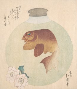 Poisson rouge dans une bouteille en verre