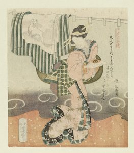 Femme avec une tasse de saké - Totoya Hokkei