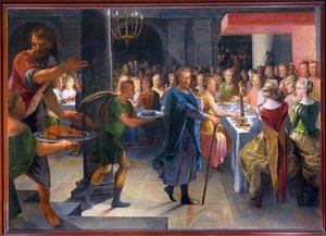 Dice offrant un banquet à Francus, vers 1594-1602 (peinture sur toile) - Toussaint Dubreuil