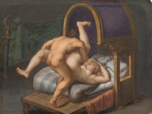 La nymphe Syrinx poursuivie par Pan