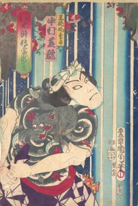 Portrait imaginaire, Shuihuzhuan de Stage : Toryudai Mitate Suikoden Torodai - Acteur Nakam..., 1875 - Toyohara Kunichika