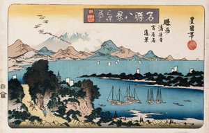 Oies descendantes, Miho, de la série Huit vues de lieux célèbres - Toyokuni II