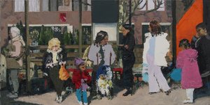 Arrêt de bus, 2003 (huile sur toile)