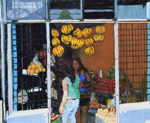 Étalage de fruits (San José, Costa Rica), 2016 (huile sur carton)