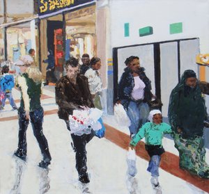 Shoppers 2, 2009 (huile sur toile) - Trevor Burgess