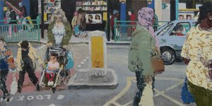 Rue, 2003 (huile sur toile) - Trevor Burgess