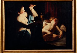 Psyché découvre Cupidon - Trophime Bigot